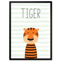 Plakat w ramie Tygrysek na jasnym tle