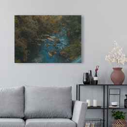 Obraz na płótnie Rwąca rzeka w skandynawskim lesie