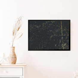 Obraz w ramie Ciemna ściana z nieregularnymi złotymi zdobieniami