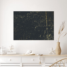 Plakat samoprzylepny Ciemna ściana z nieregularnymi złotymi zdobieniami