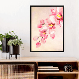 Obraz w ramie Orchidea na pastelowym tle