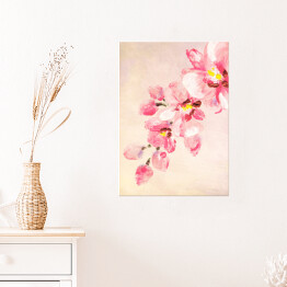 Plakat samoprzylepny Orchidea na pastelowym tle