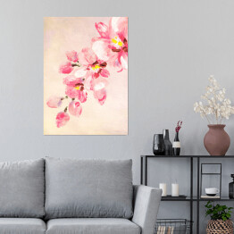 Plakat samoprzylepny Orchidea na pastelowym tle