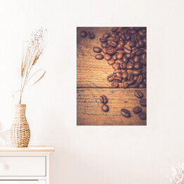 Plakat samoprzylepny Otwarta kompozycja z ziarnami kawy