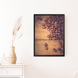 Obraz w ramie Otwarta kompozycja z ziarnami kawy