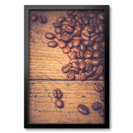 Obraz w ramie Otwarta kompozycja z ziarnami kawy