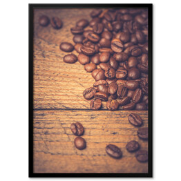 Plakat w ramie Otwarta kompozycja z ziarnami kawy