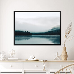 Obraz w ramie Norweskie jezioro we mgle 