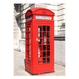 Plakat samoprzylepny Londyńska czerwona budka telefoniczna 