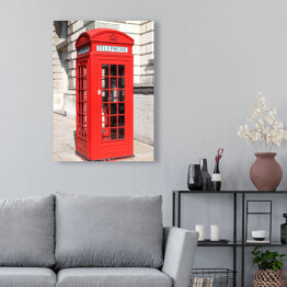 Obraz na płótnie Londyńska czerwona budka telefoniczna 