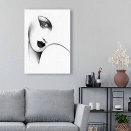 Obraz na płótnie Akwarelowy minimalistyczny portret kobiety 