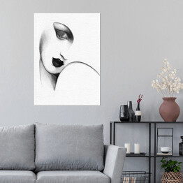 Plakat Akwarelowy minimalistyczny portret kobiety 