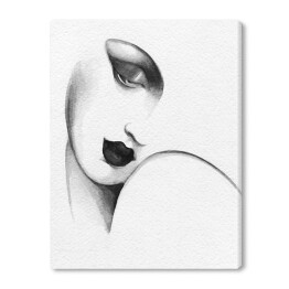 Akwarelowy minimalistyczny portret kobiety 