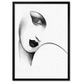 Plakat w ramie Akwarelowy minimalistyczny portret kobiety 