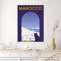 Plakat Podróżnicza ilustracja - Maroko