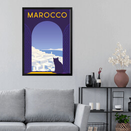 Obraz w ramie Podróżnicza ilustracja - Maroko