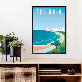 Plakat w ramie Podróżnicza ilustracja - Tel Aviv