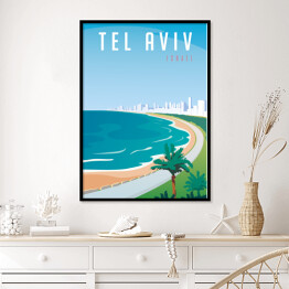Plakat w ramie Podróżnicza ilustracja - Tel Aviv