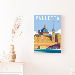 Obraz na płótnie Podróżnicza ilustracja - Valletta, Malta