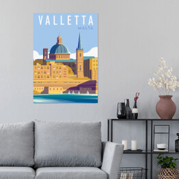 Plakat Podróżnicza ilustracja - Valletta, Malta