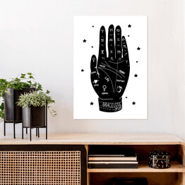 Plakat samoprzylepny Czytanie z dłoni - mistycyzm - ilustracja