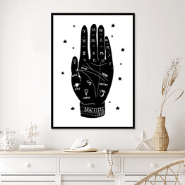 Plakat w ramie Czytanie z dłoni - mistycyzm - ilustracja