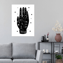Plakat Czytanie z dłoni - mistycyzm - ilustracja