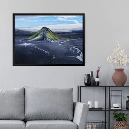 Obraz w ramie Wulkan na Islandii na tle śniegu