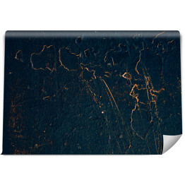 Fototapeta winylowa zmywalna Złote pęknięcia na ciemnej niebieskiej ścianie