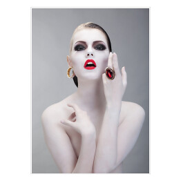 Plakat samoprzylepny Portret glamour kobiety w biżuterii