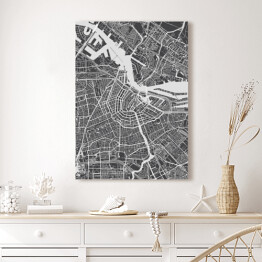Mapy miast świata - Amsterdam - szary