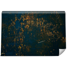 Fototapeta Granatowa ściana z ozdobnymi złotymi plamami
