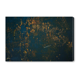 Obraz na płótnie Granatowa ściana z ozdobnymi złotymi plamami