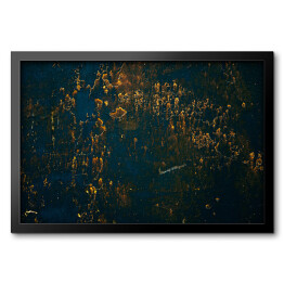 Obraz w ramie Granatowa ściana z ozdobnymi złotymi plamami