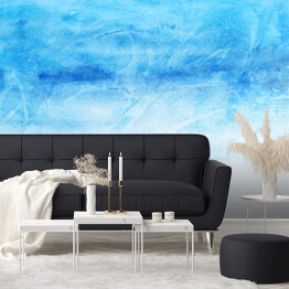 Fototapeta winylowa zmywalna Akwarelowy niebieski krajobraz - abstrakcja