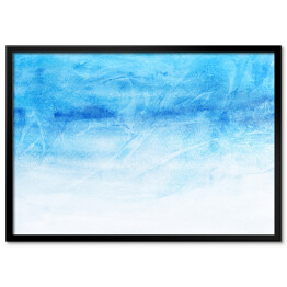 Plakat w ramie Akwarelowy niebieski krajobraz - abstrakcja