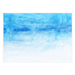 Plakat Akwarelowy niebieski krajobraz - abstrakcja