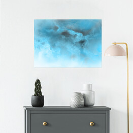 Plakat samoprzylepny Pochmurne niebo - akwarelowa abstrakcja