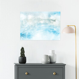 Plakat Błękit chmur - akwarela z efektem ombre