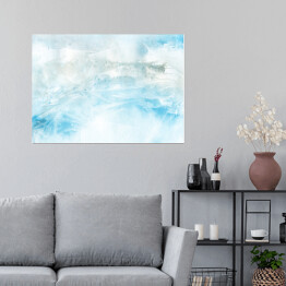Plakat samoprzylepny Błękit chmur - akwarela z efektem ombre