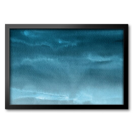 Obraz w ramie Niebieska akwarela ze stalowymi akcentami