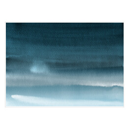Plakat samoprzylepny Niebieska akwarela z szarymi akcentami ombre