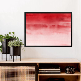 Obraz w ramie Akwarela w odcieniach czerwieni i bieli - ombre