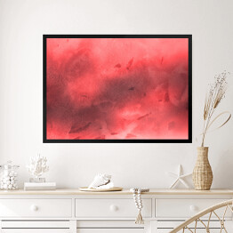 Obraz w ramie Czerwona akwarela z ciemnymi akcentami z efektem ombre