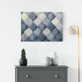 Obraz na płótnie Abstrakcyjny akwarelowy geometryczny wzór inspirowany naturą w odcieniach koloru niebieskiego