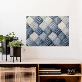Plakat Abstrakcyjny akwarelowy geometryczny wzór inspirowany naturą w odcieniach koloru niebieskiego