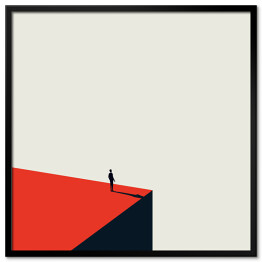 Mężczyzna stojący na skraju czerwonej powierzchni