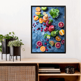 Obraz w ramie Kompozycja z przekrojonych owoców