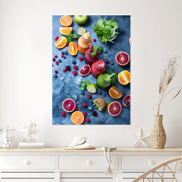 Plakat Kompozycja z przekrojonych owoców