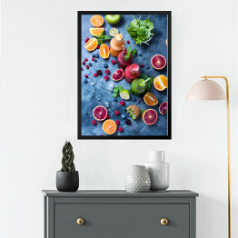 Obraz w ramie Kompozycja z przekrojonych owoców